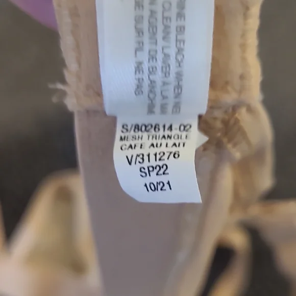 Tan Sheer Bralette with Adjustable Straps. - Picture 7 of 10